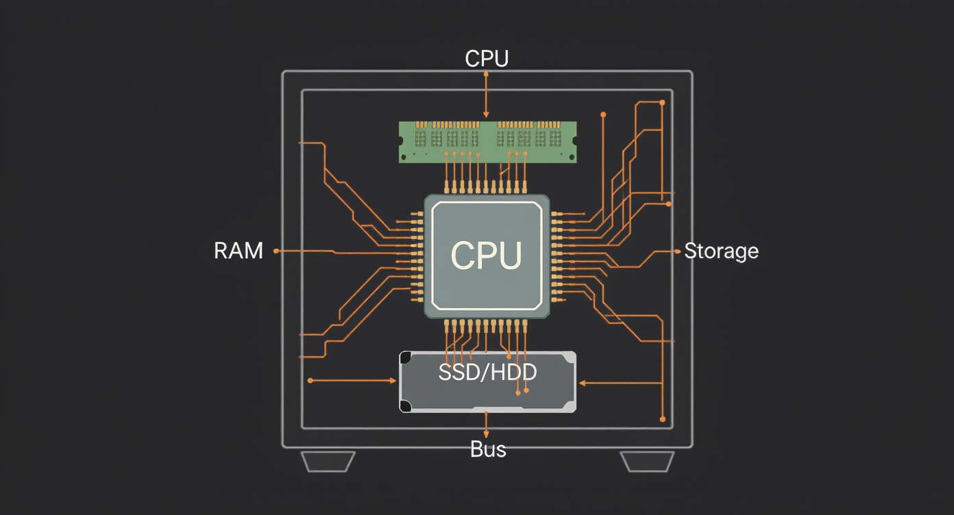 Arquitetura de hardware: CPU, RAM, Storage e Bus