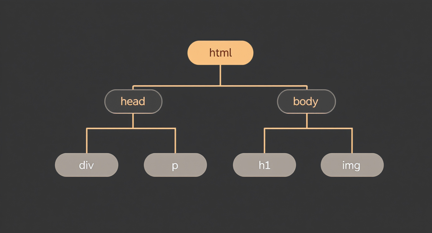 Estrutura da árvore DOM do HTML